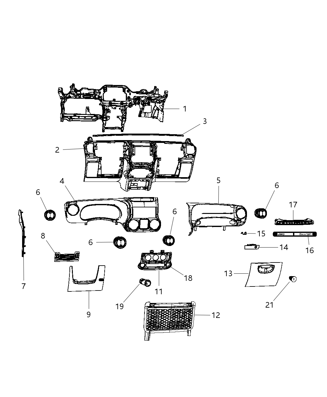 Mopar 1QE36DX9AB Plug-Instrument Panel