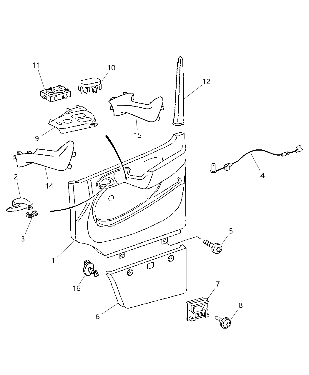 Mopar 5104340AA Panel-Front Door Trim