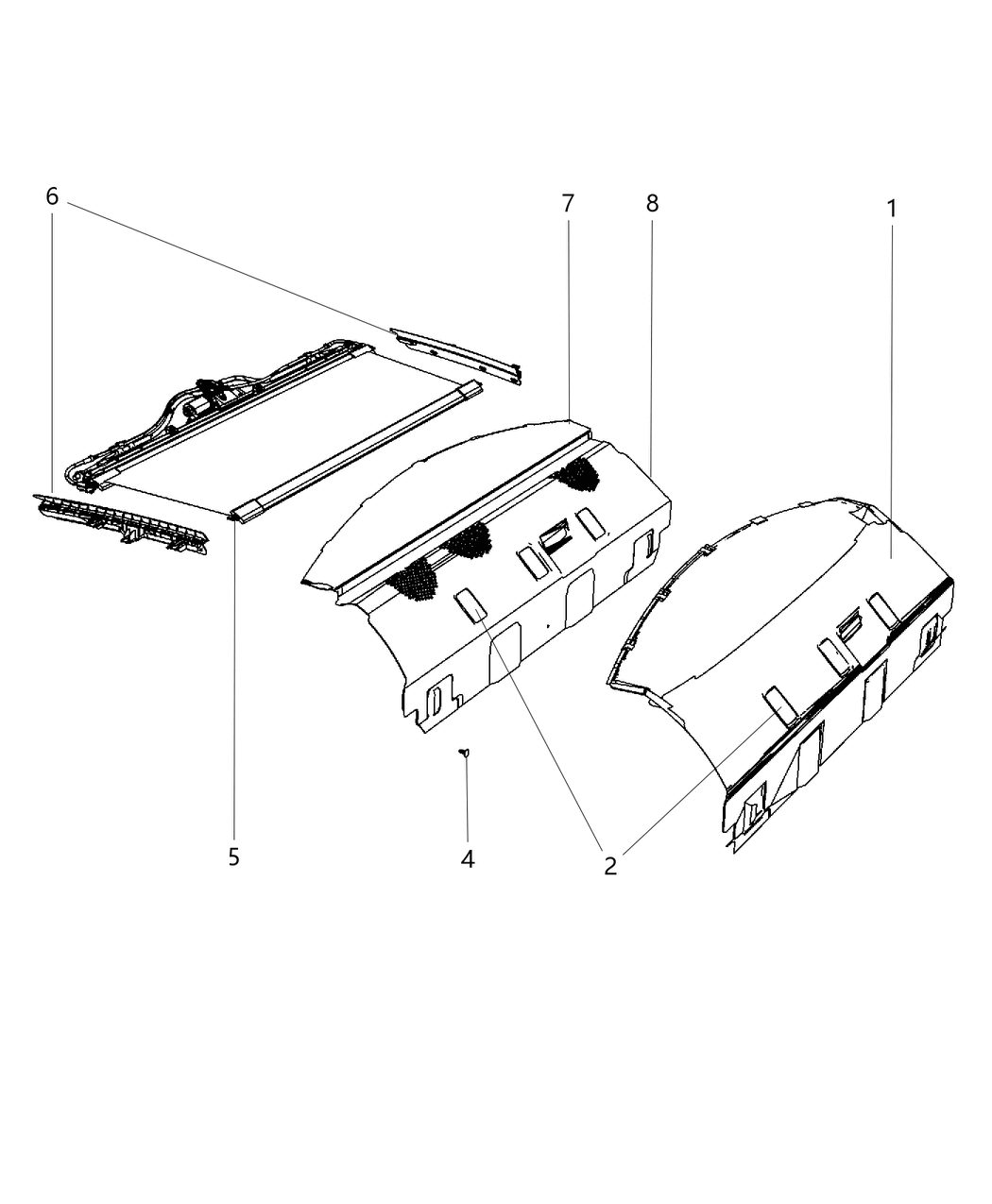 Mopar 68089122AA Clip-Rear Shelf