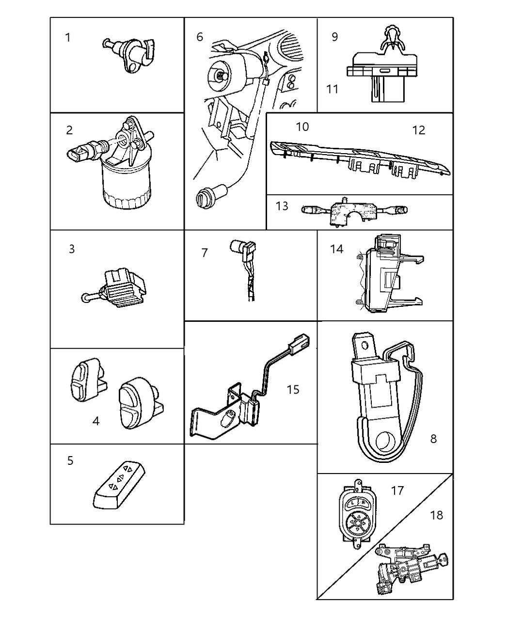 Mopar JS59SC8 Bezel Switch Power Window And Door Lock