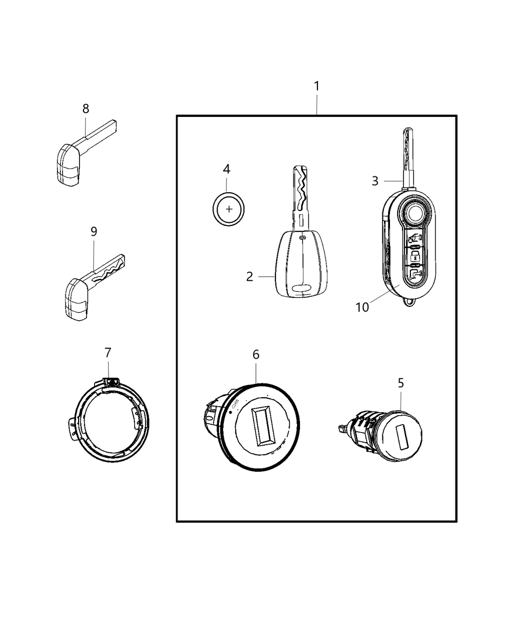 Mopar 68365840AA 3-Button-Blank With Transmitter