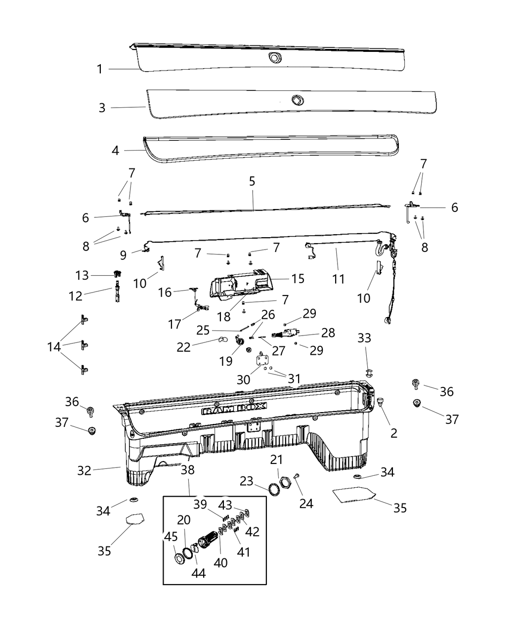 Mopar 68402267AB Cylinder-Ram Box Lock Assembly