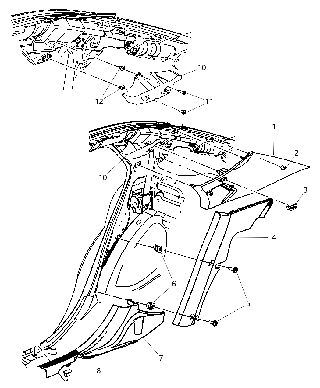 Mopar YS77BD1AE Panel-C Pillar