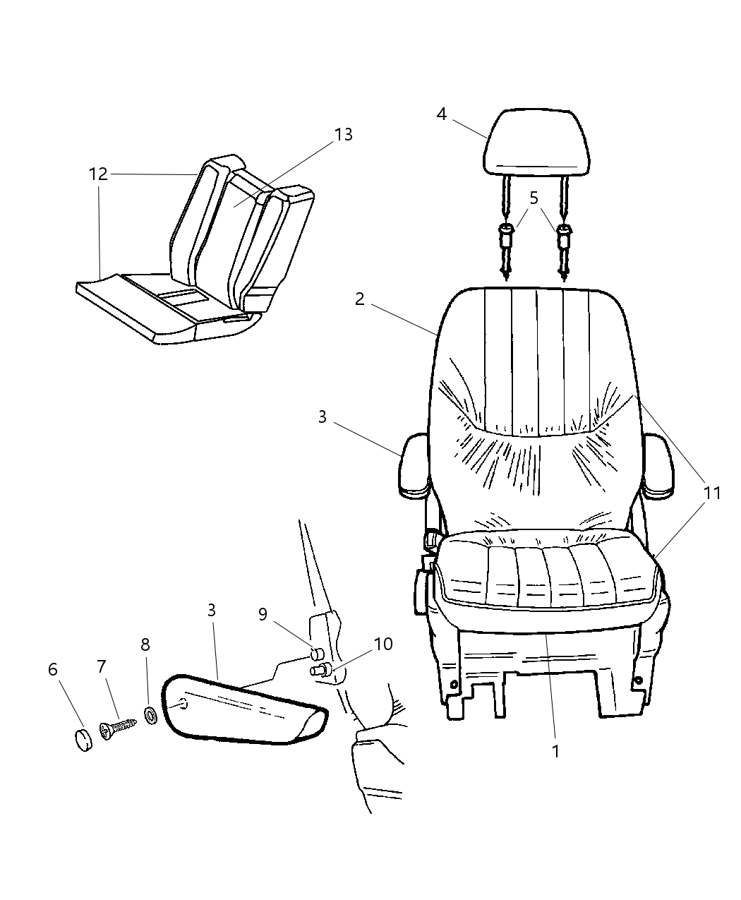 Mopar 1GJ801D5AA Seat-Rear Quad