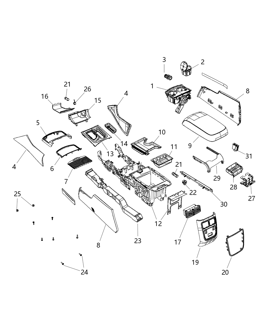 Mopar 5YT231KXAA Cap-Console