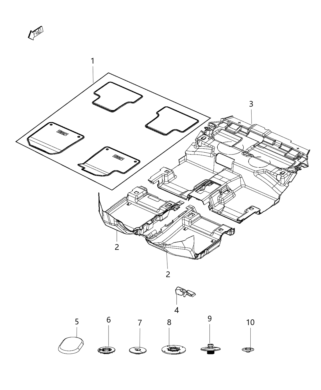 Mopar 5SZ16DX9AD Carpet-Front Floor