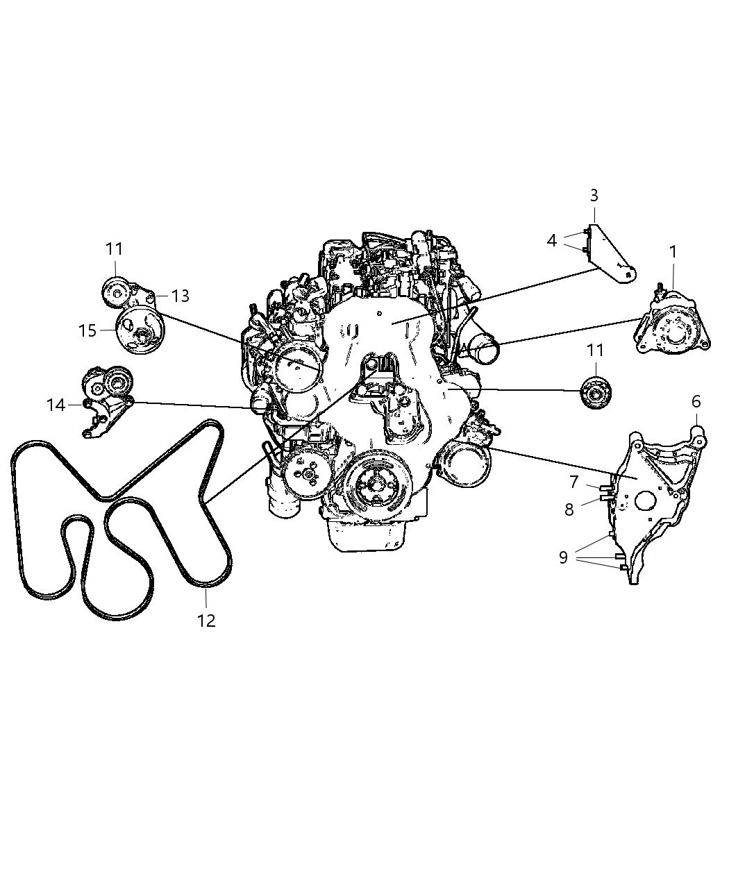 Mopar 4897488AA Bolt-ALTERNATOR Bracket