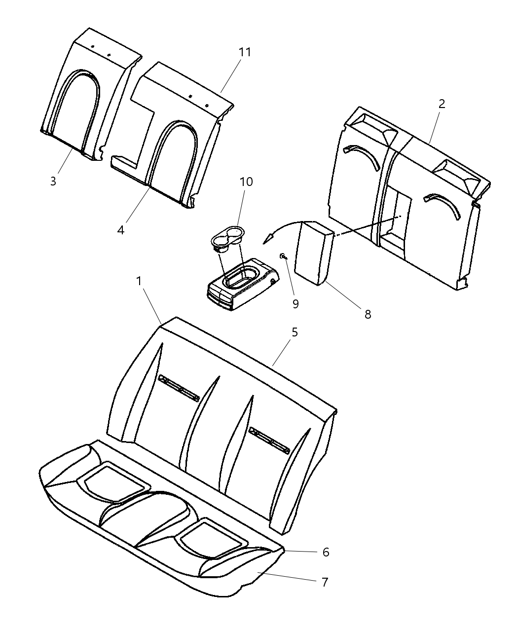 Mopar YC781DVAA Seat Back-Rear