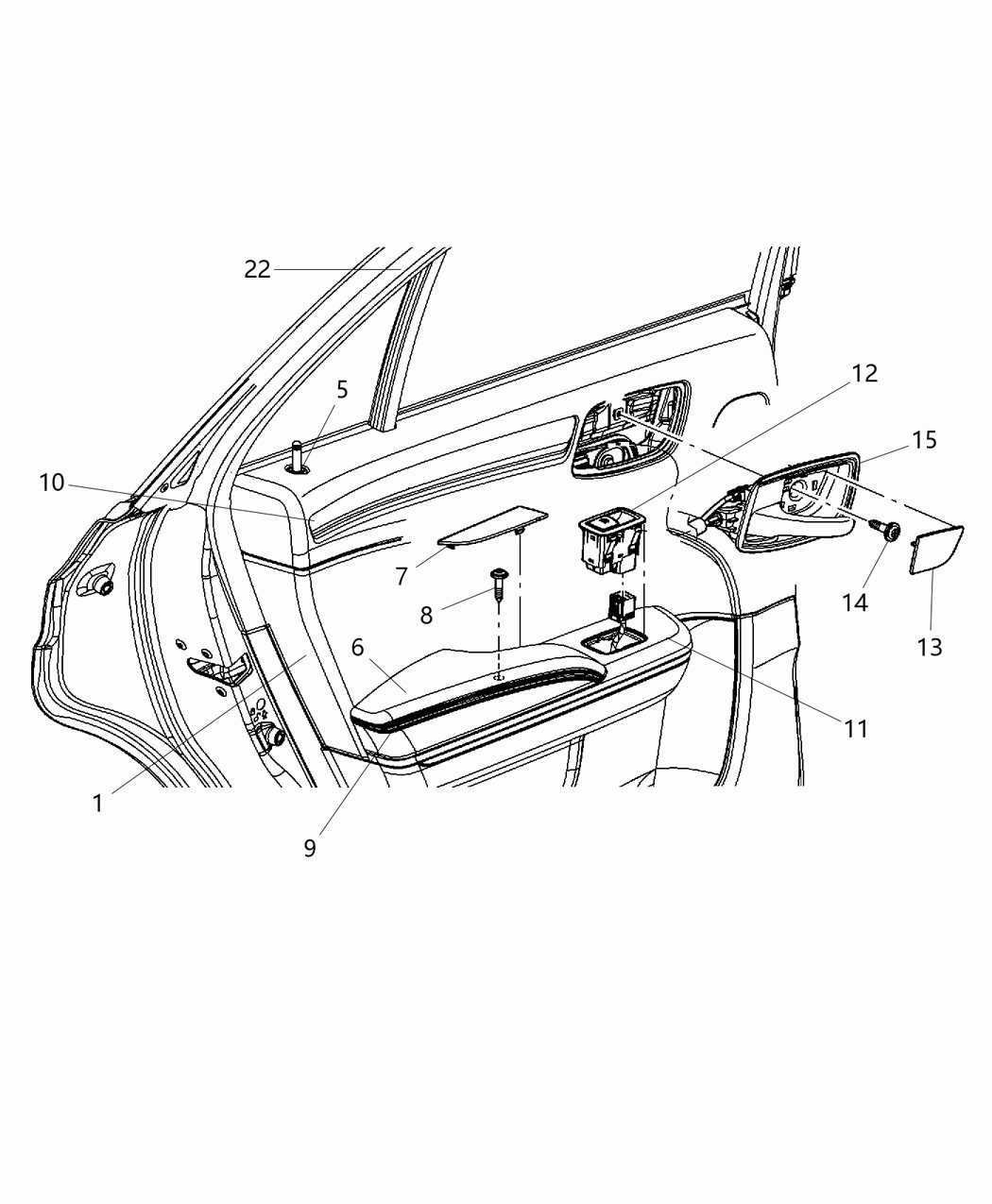 Mopar 1VR341L9AD Panel-Rear Door Trim