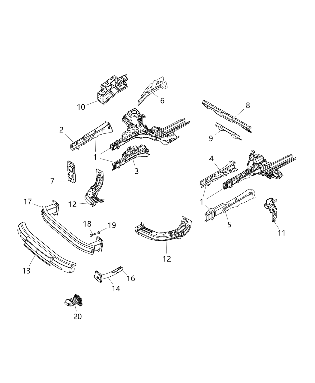 Mopar 68123580AA CROSSMEMBER-Front Frame