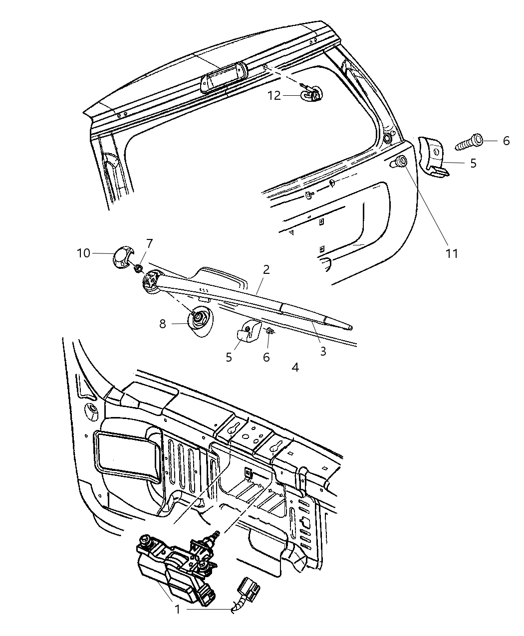 Mopar 55156862AB Bezel-LIFTGATE WIPER Motor