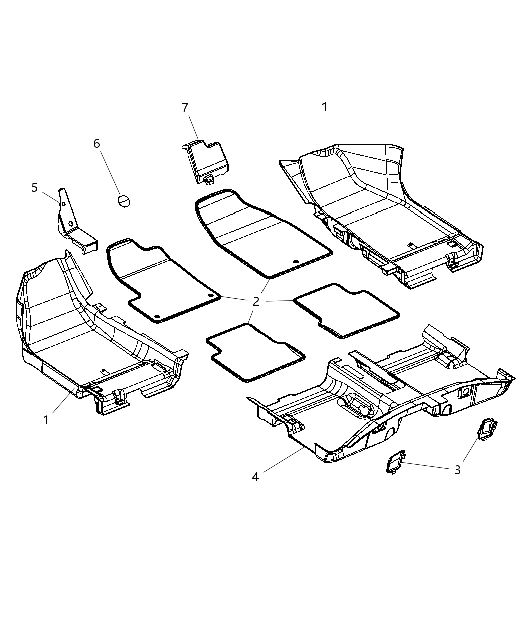 Mopar 1XP79LA8AD Carpet-Passenger Floor