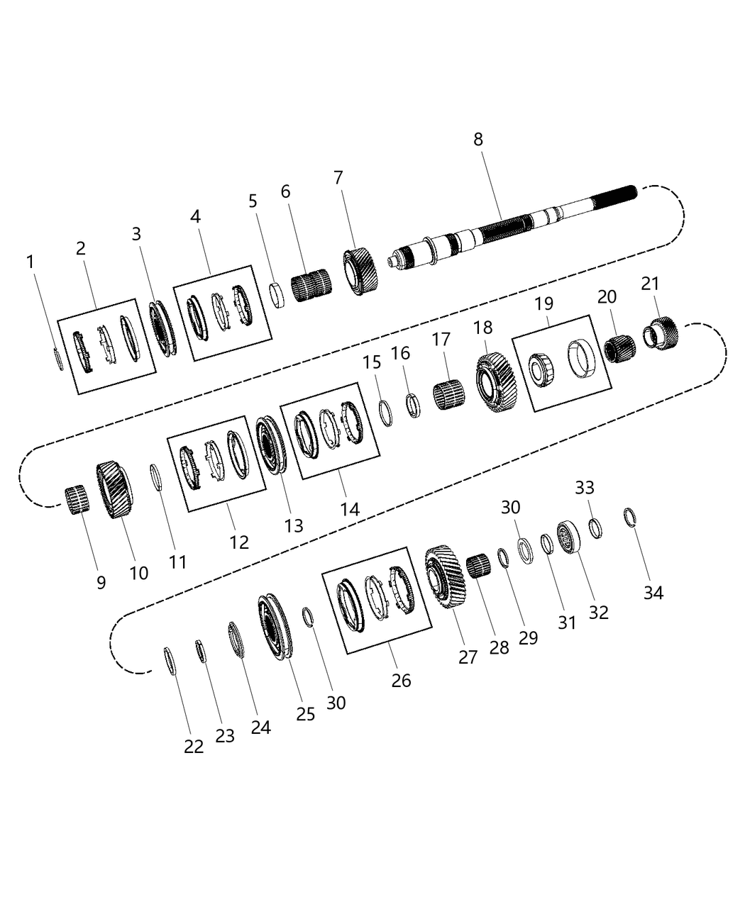 Mopar 68045324AA Bearing-MAINSHAFT Mid