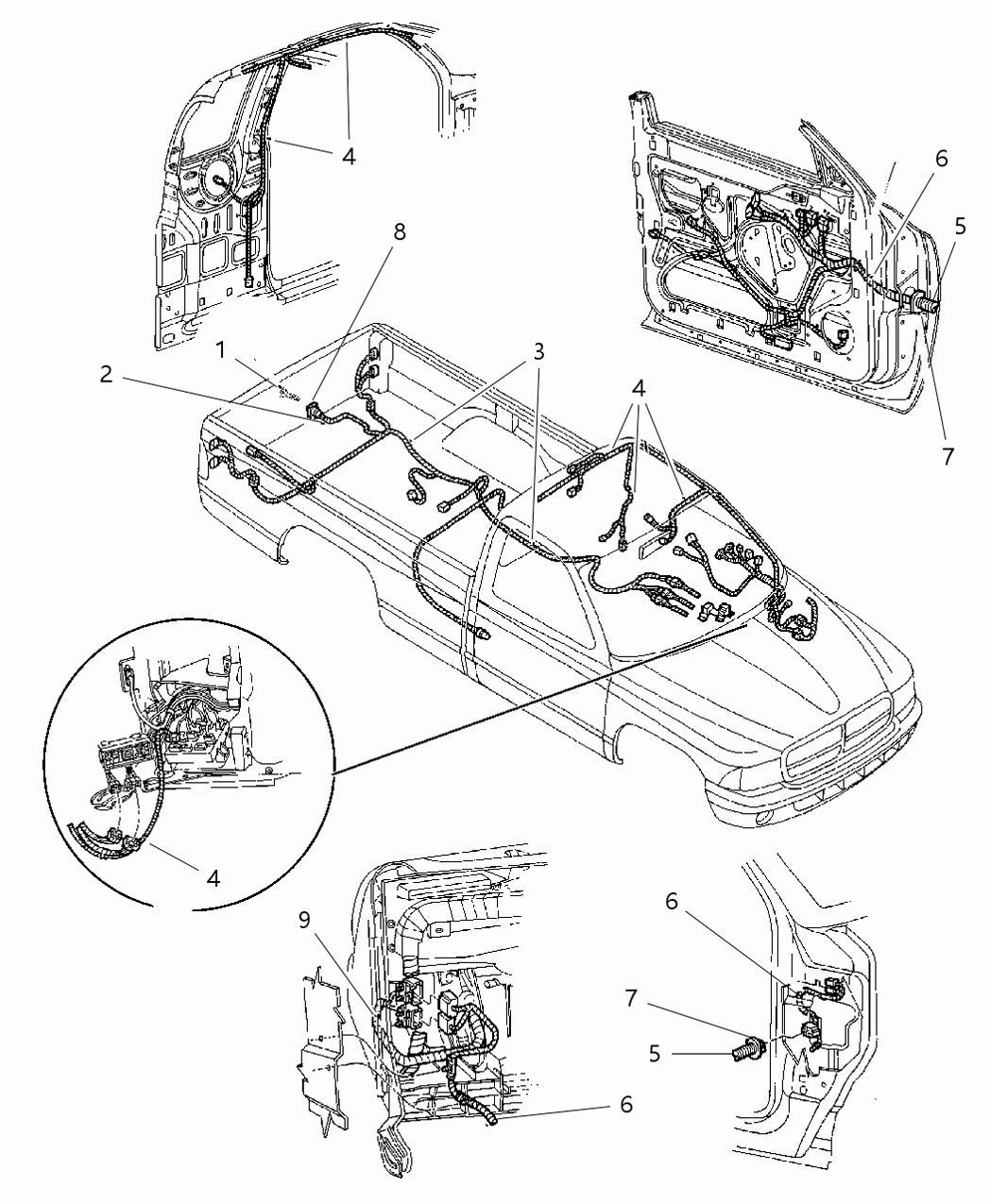 Mopar 56019227 Wiring-Lt Door W/POWER Mir,Inf SPKR