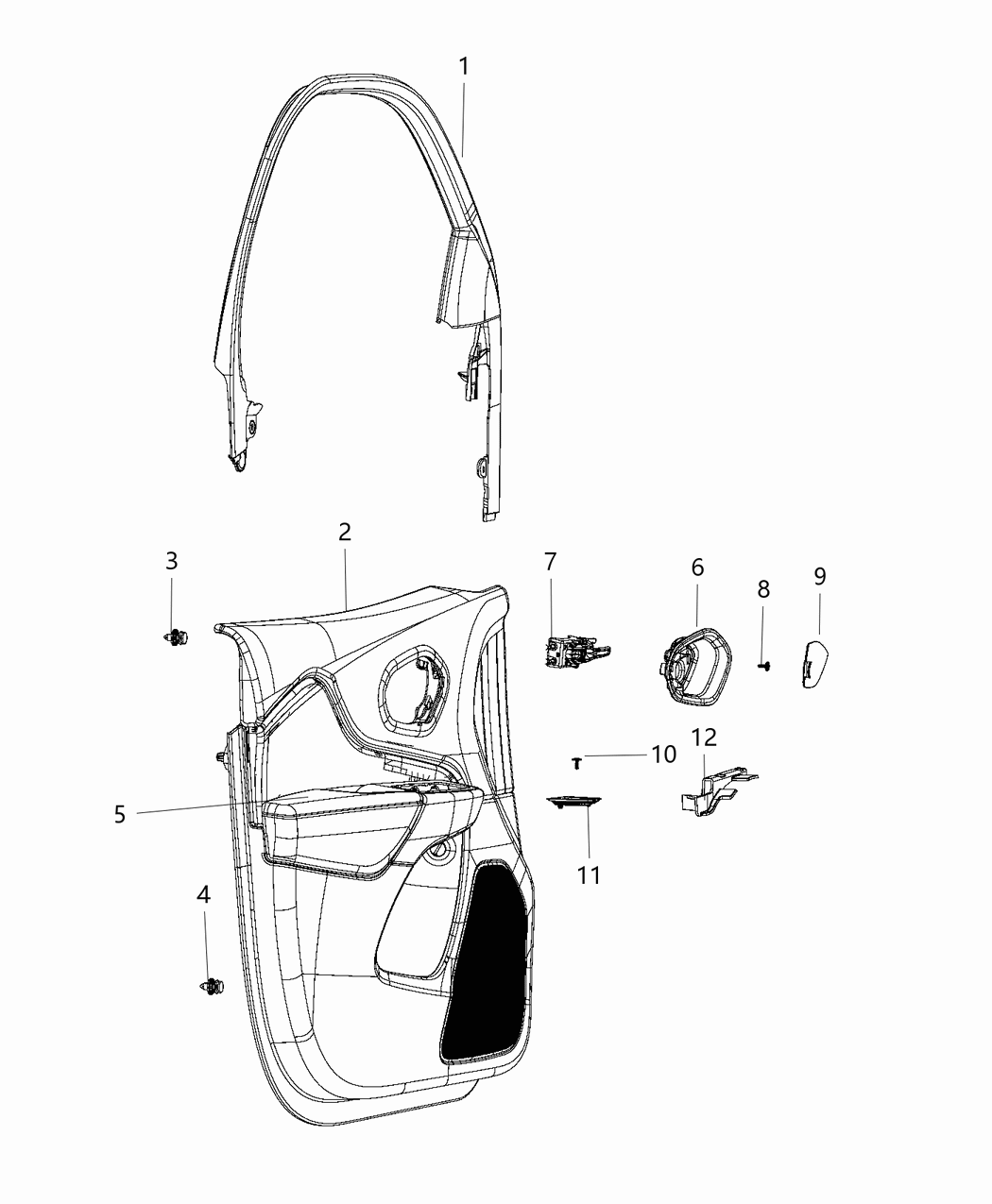 Mopar 6AX482L1AB Panel-Front Door Trim