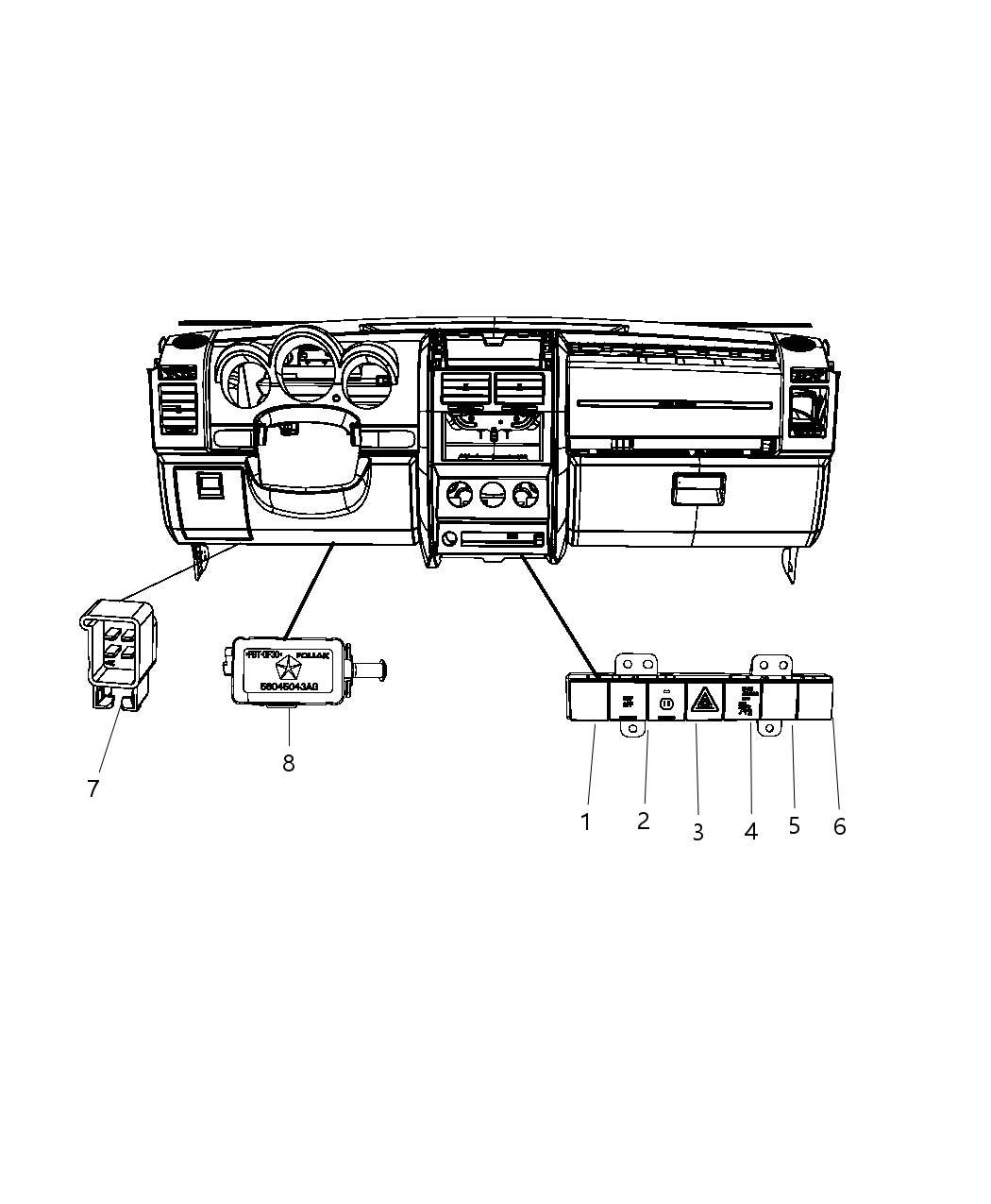 Mopar 4602560AG Switch-6 Gang