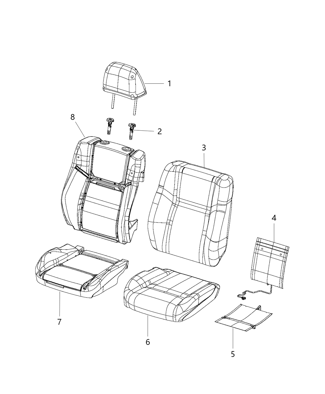 Mopar 5ZC382X9AA Front Seat Back Cover