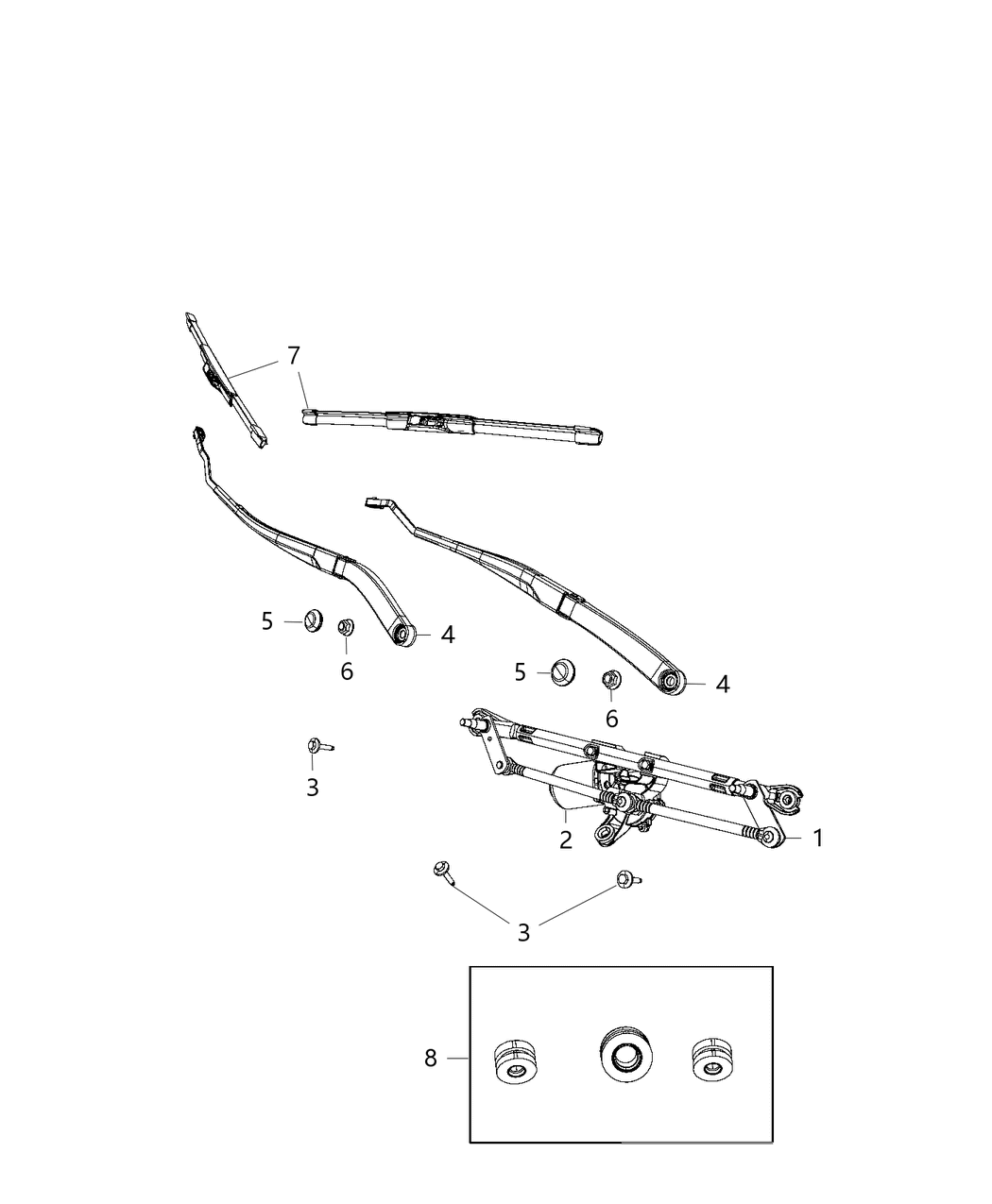Mopar 68395836AA GROMMET-WIPER Linkage