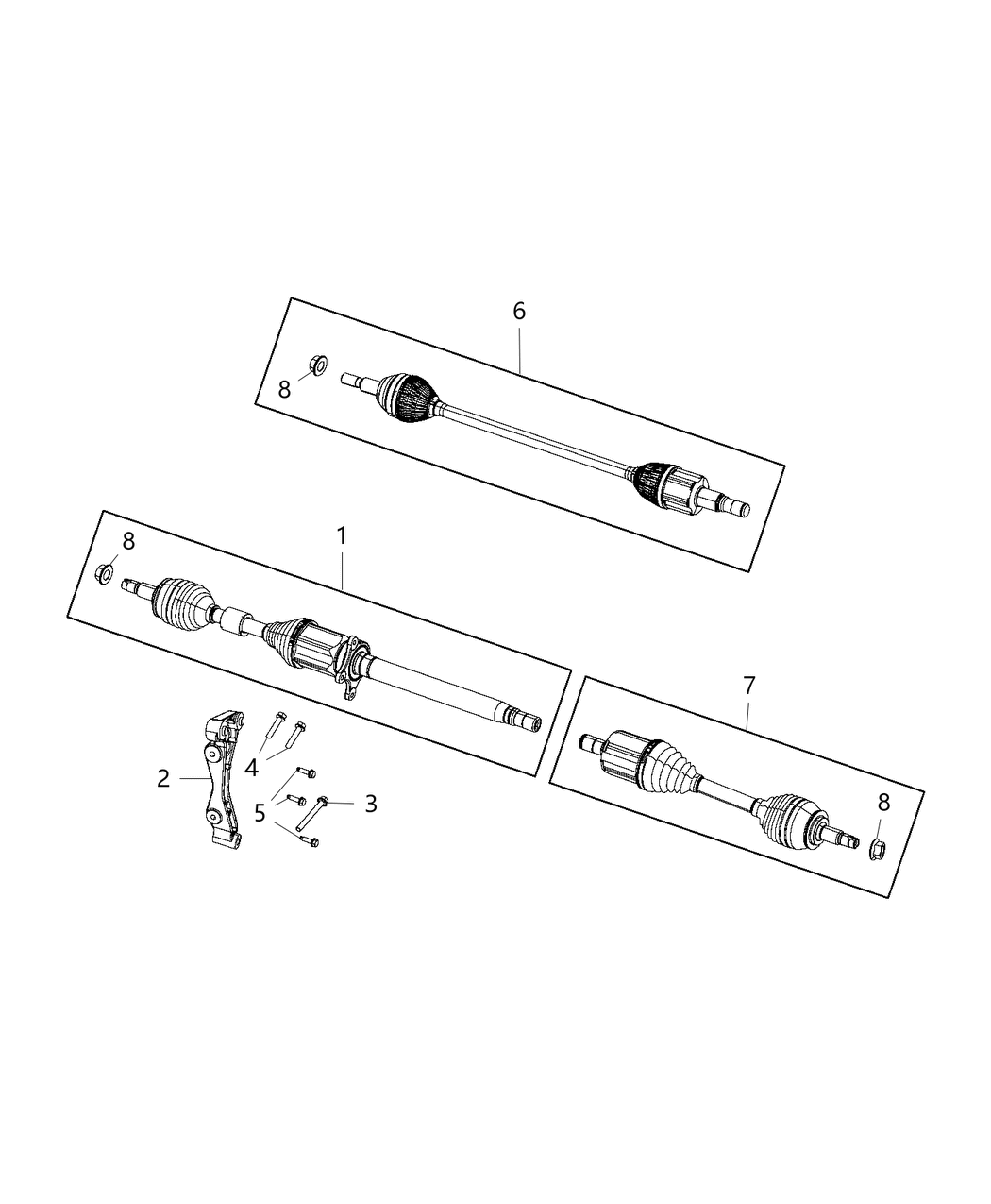 Mopar 68472845AA FRT Lt-Axle Half