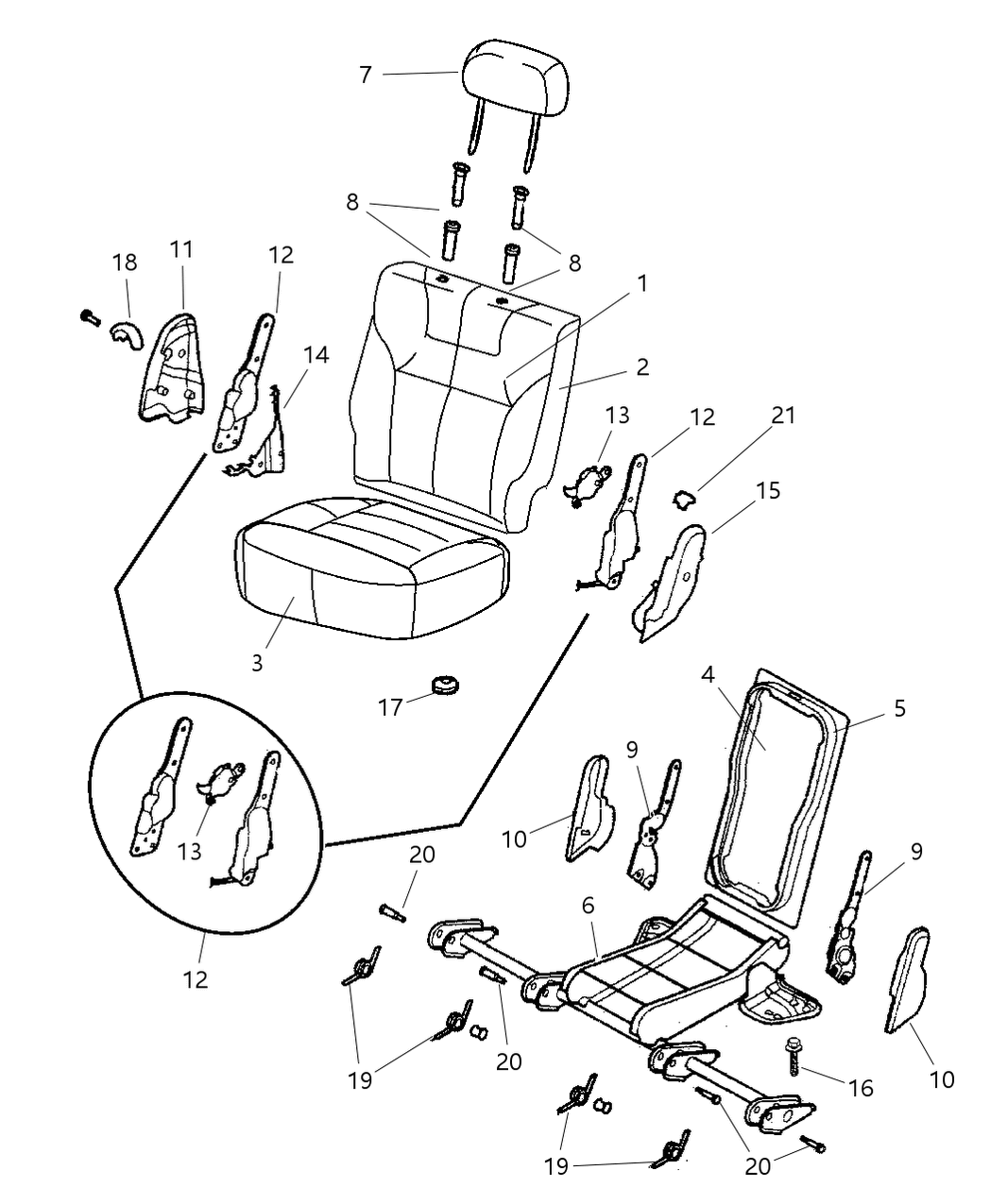 Mopar 5012007AA RETNR Pkg-TETHER-Child Seat