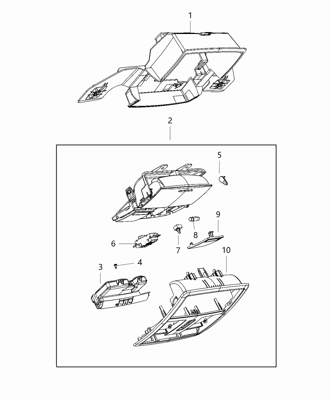 Mopar 1AH29DX9AB Housing-Overhead Console