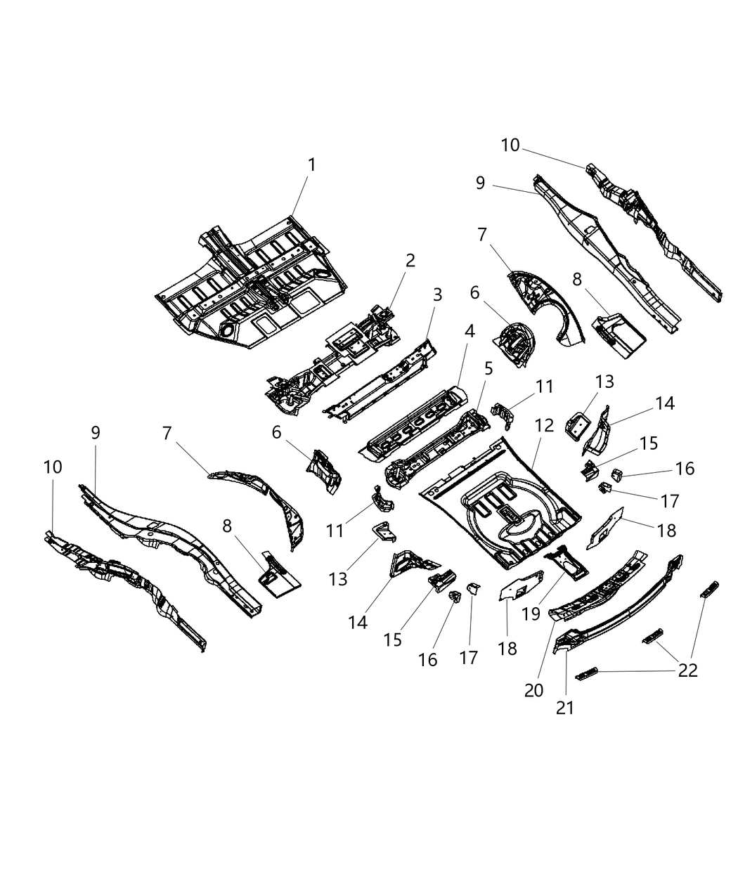 Mopar 4560224AA Reinforce-Rear Rail