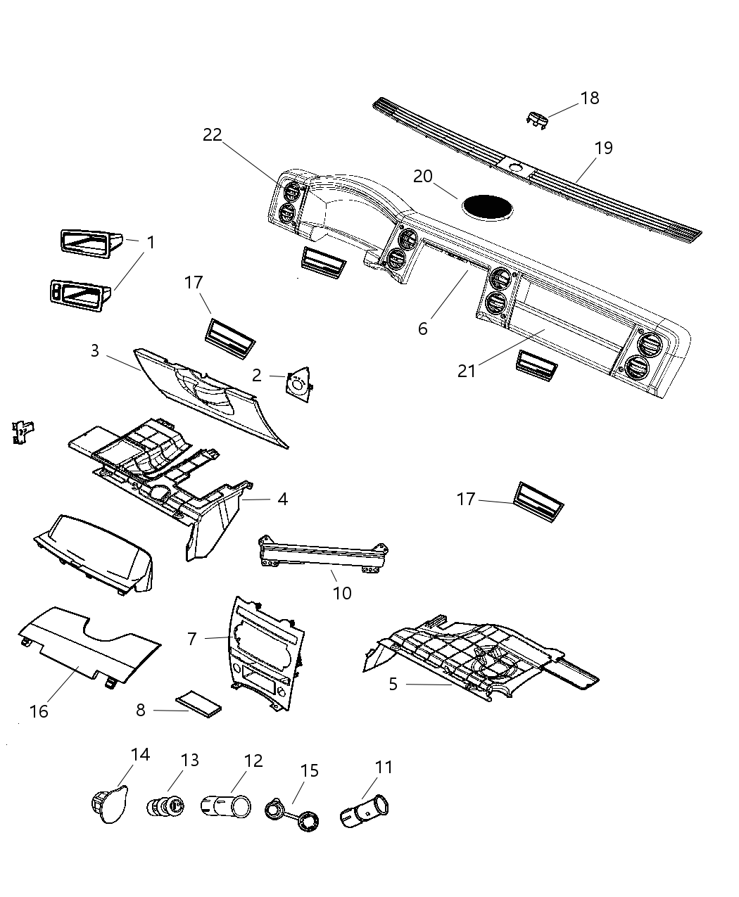 Mopar 1PD97XDVAA Bezel-Instrument Panel