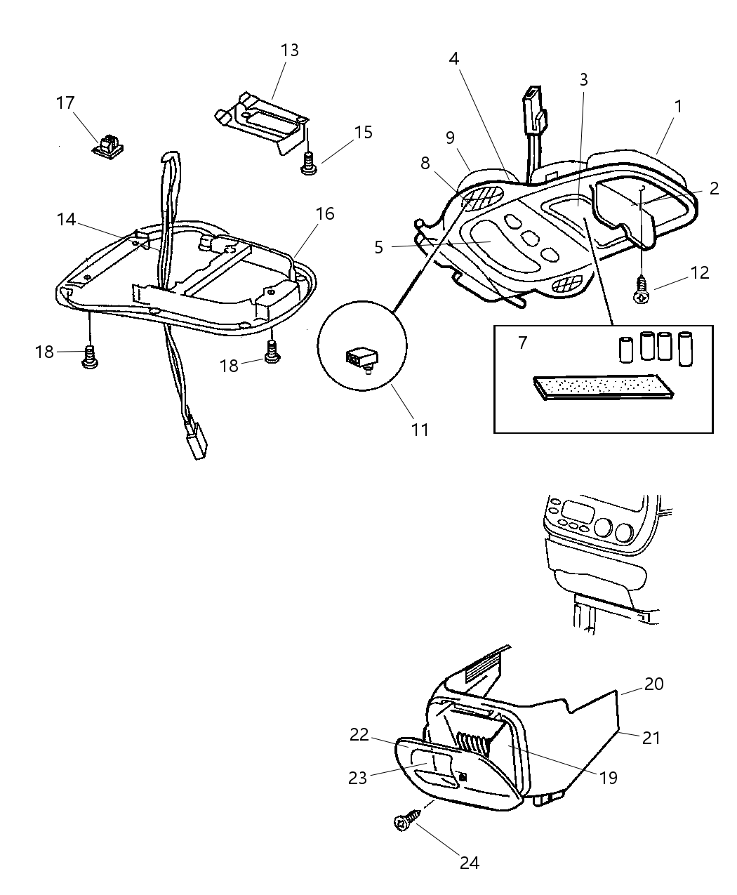 Mopar 5003124AA Wiring Overhead Console