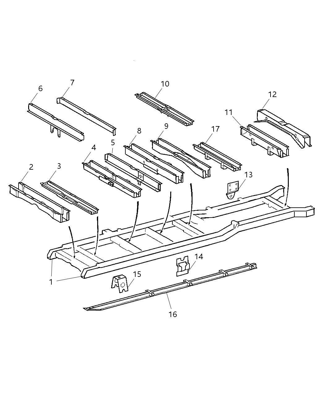 Mopar 5166979AA CROSSMEMBER-Floor Pan