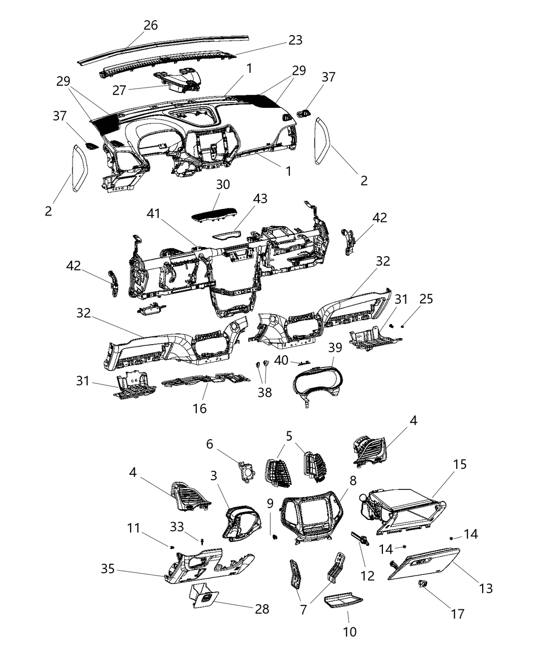 Mopar 68376205AA CROSSMEMB-Instrument Panel