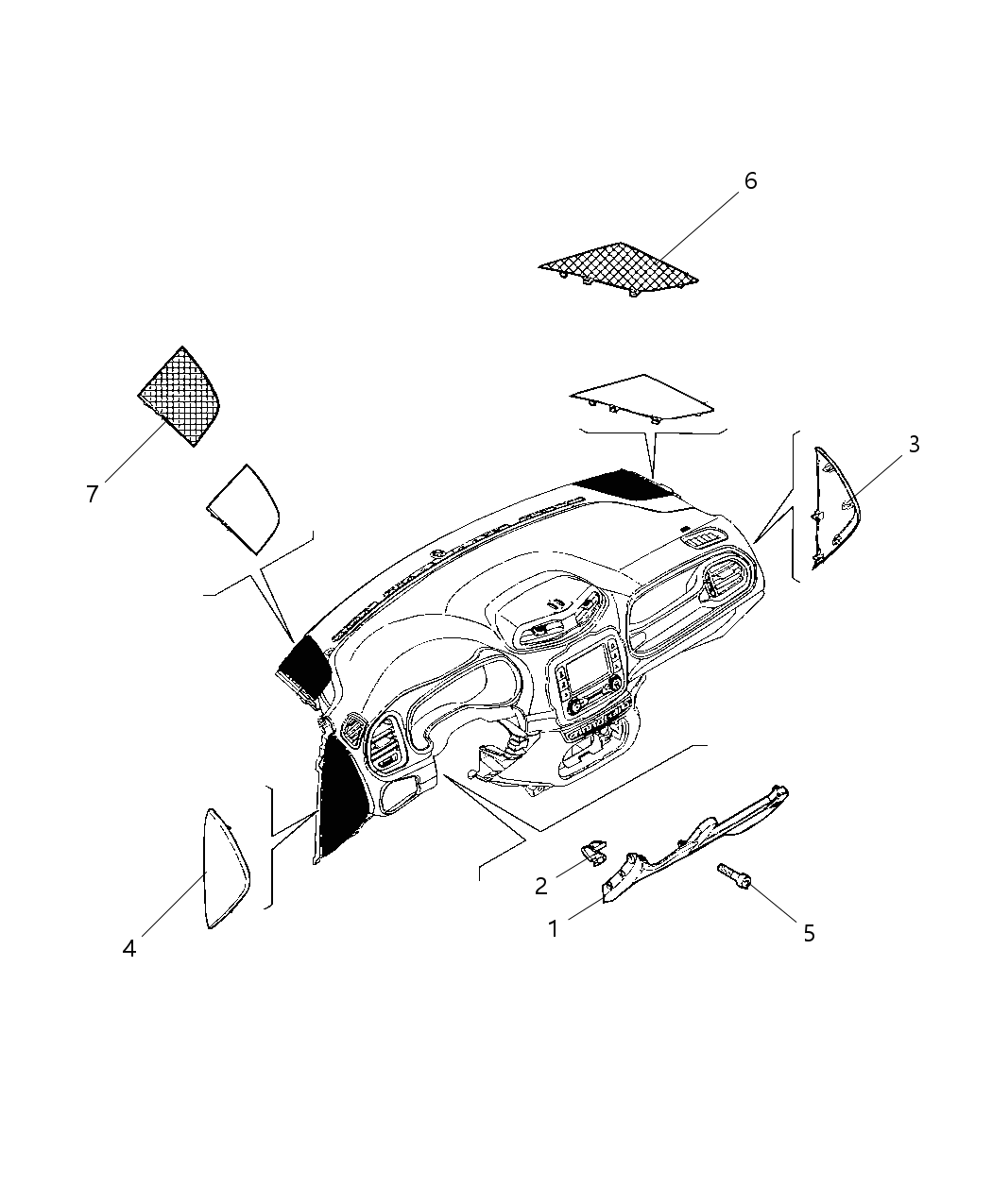 Mopar 5UW05GTVAA End Cap-Instrument Panel