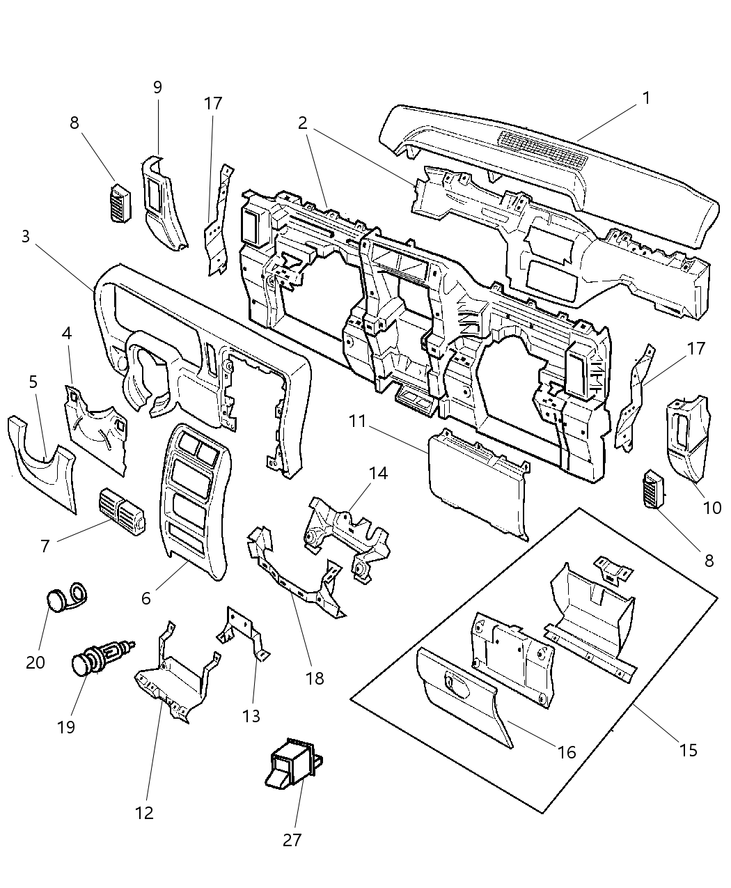 Mopar 5EB761C3AC Panel-Instrument Panel End