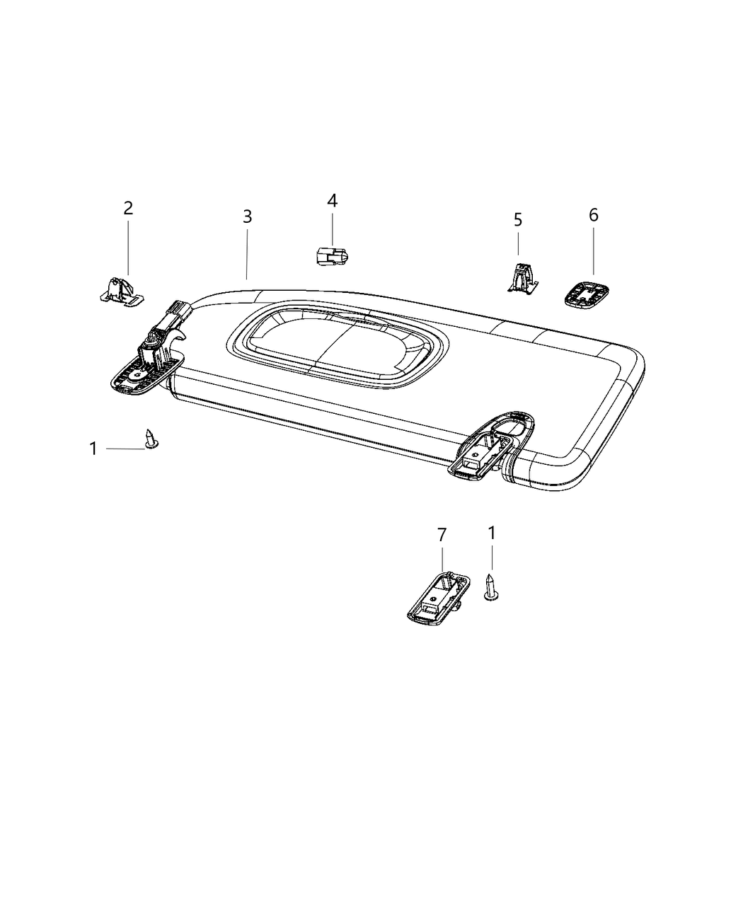 Mopar 1WW95DX9AL Visor