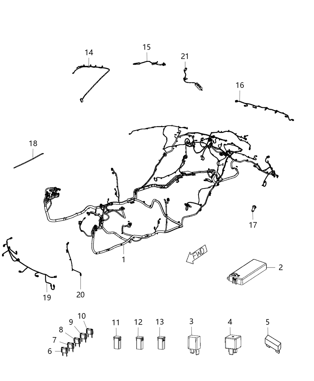 Mopar 68155366AC Wiring-Unified Body