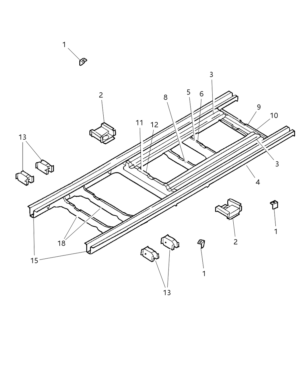 Mopar 4860112 REINFMNT-Floor Pan Side Rail