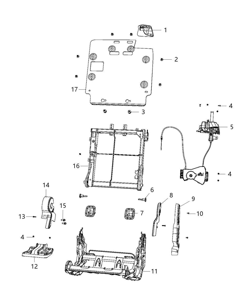 Mopar 6LG26TX7AA Seat RECLINER