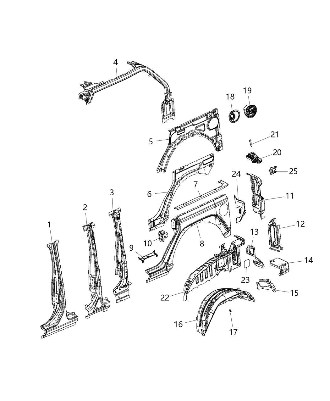 Mopar 68352387AC D Pillar