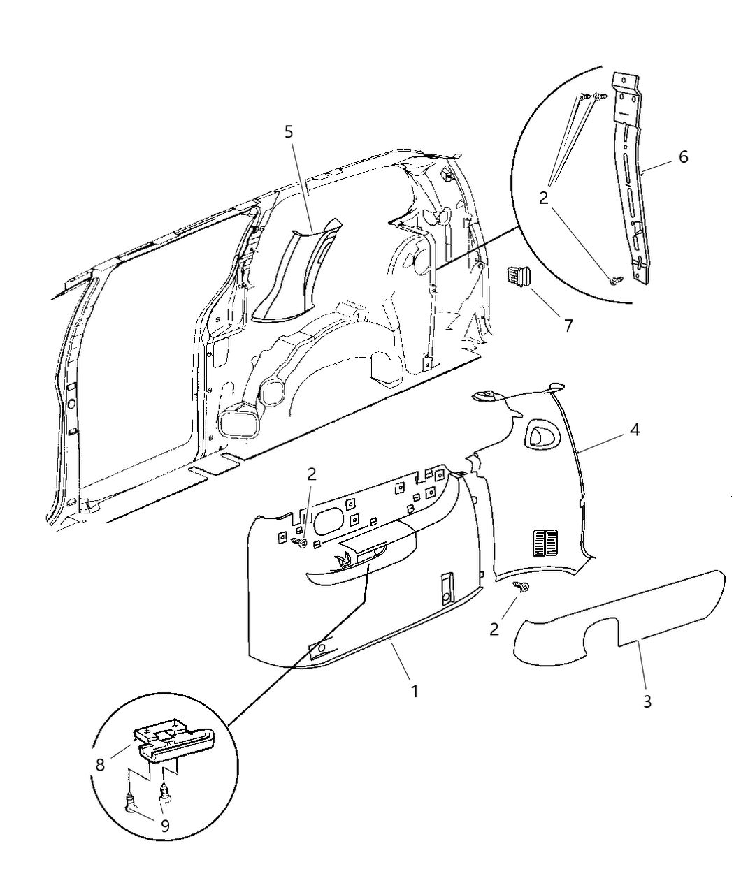 Mopar HW92SJK Panel Quarter Trim