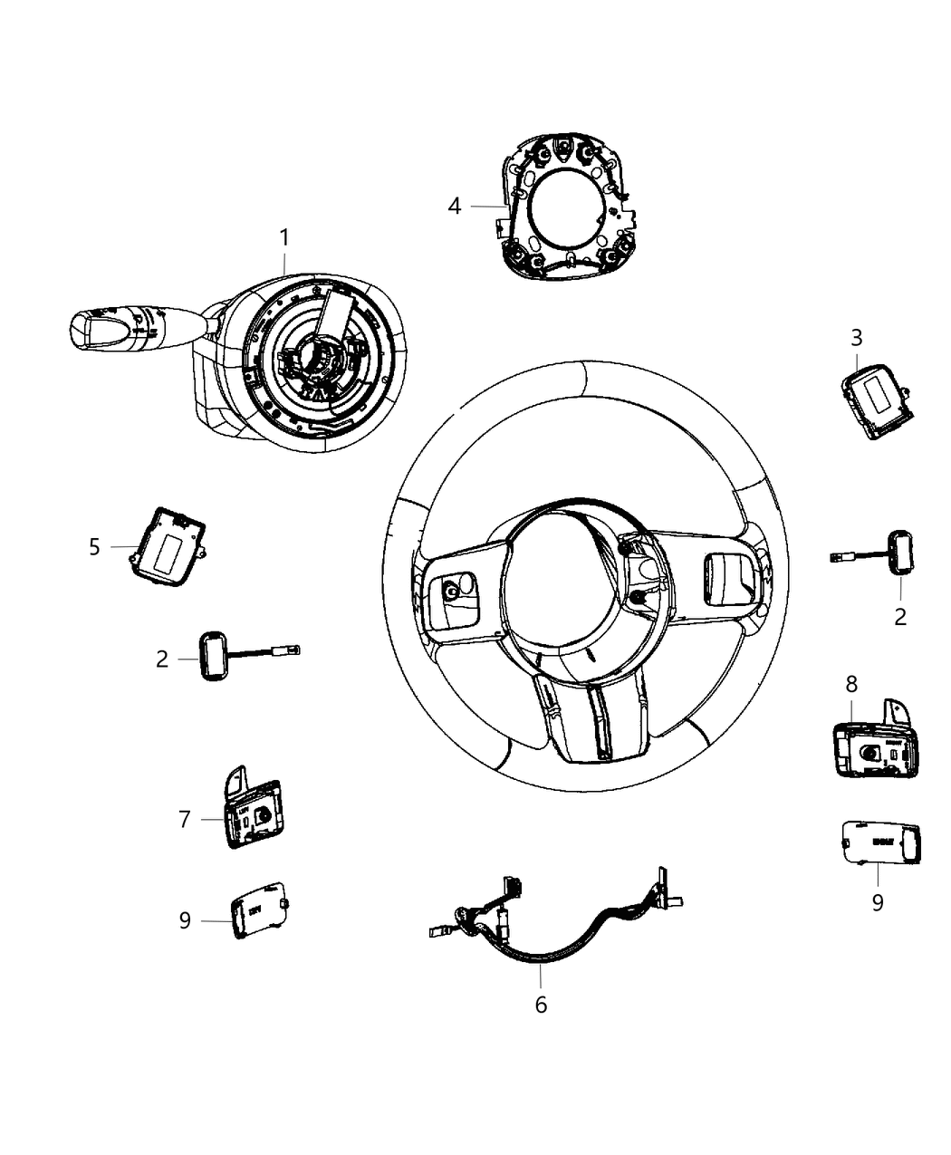 Mopar 68200509AA Harness-Steering Wheel