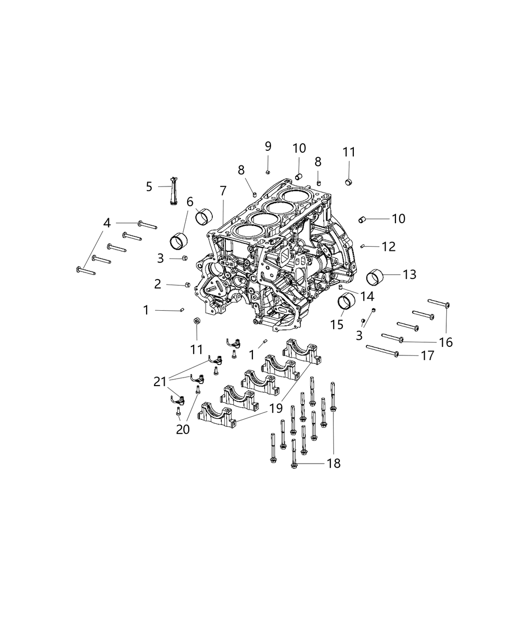 Mopar 6511369AA BOLTW-HEXAGON FLANGE Head