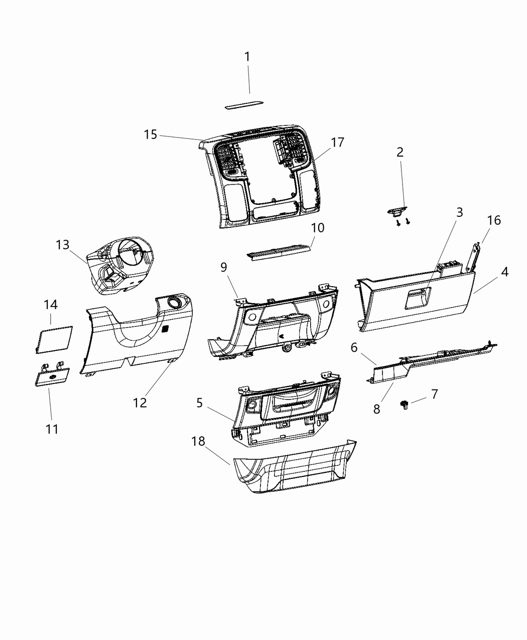 Mopar 1JQ681X9AA Latch-GLOVEBOX Door