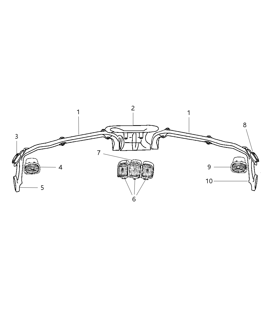 Mopar SE99WL5AA Outlet A/C & Heater