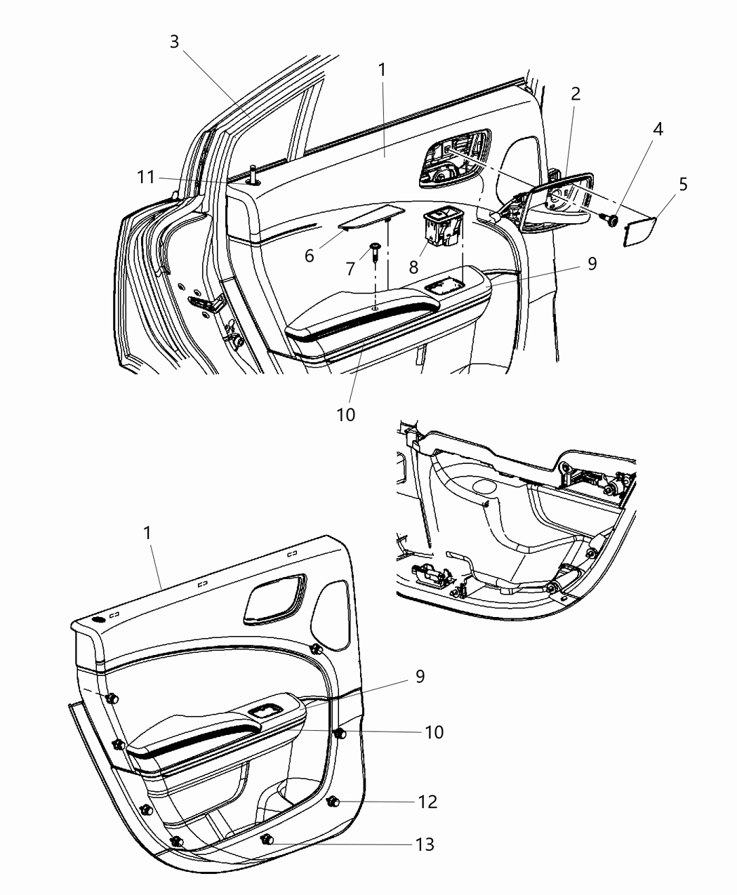 Mopar 1JR40DX9AI Panel-Rear Door