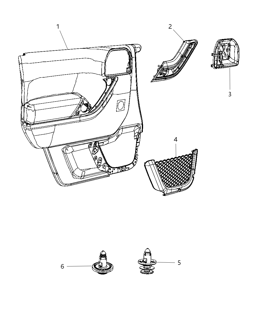 Mopar 5LE941X9AA Panel-Front Door Trim