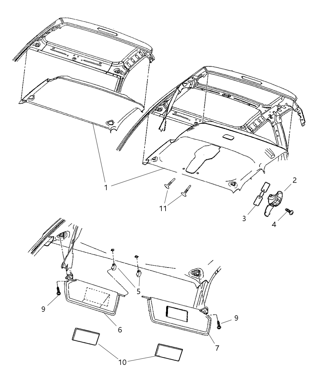 Mopar 5HX40TL2AE Headliner