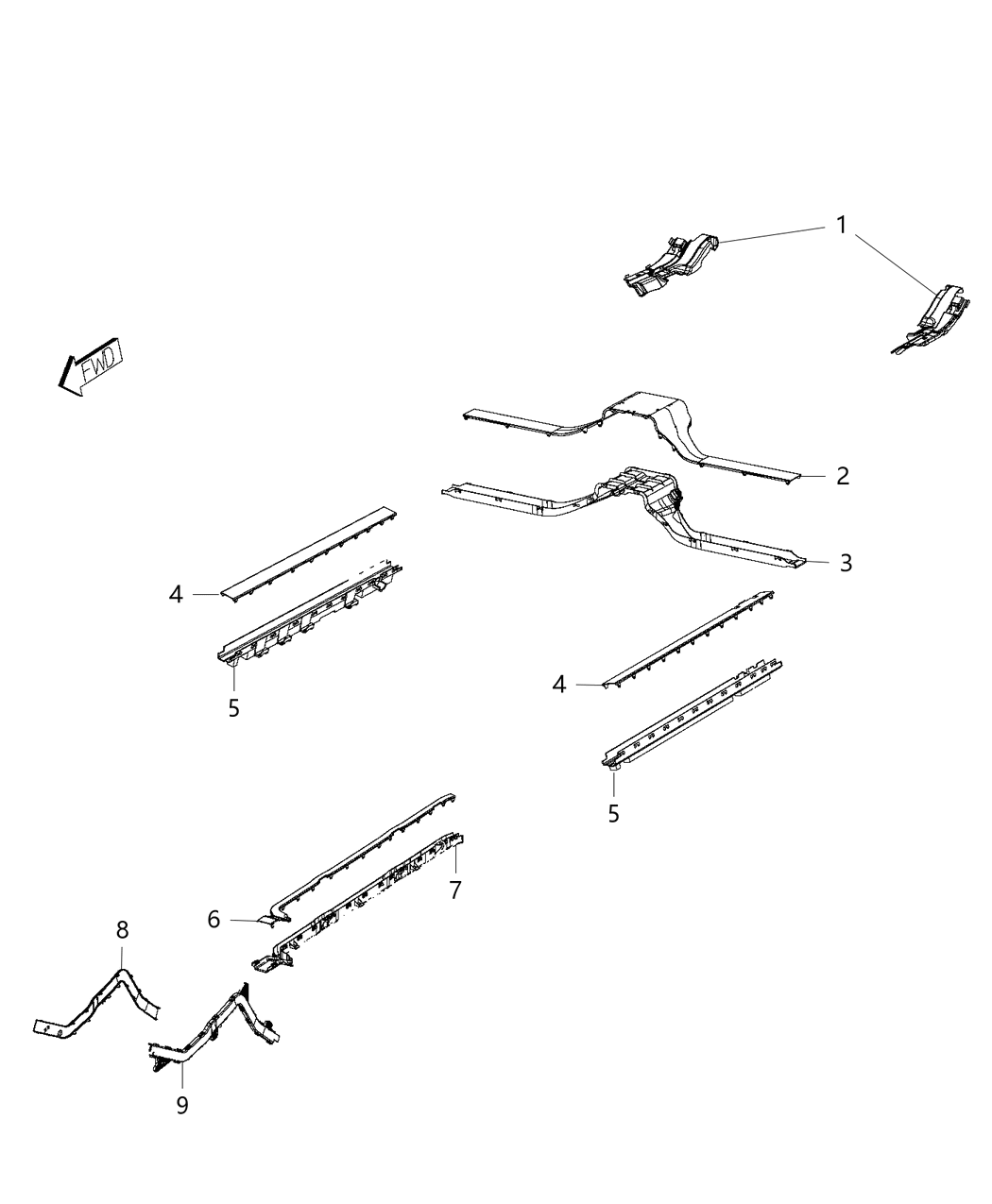 Mopar 68311011AA TROUGH-Wheel House