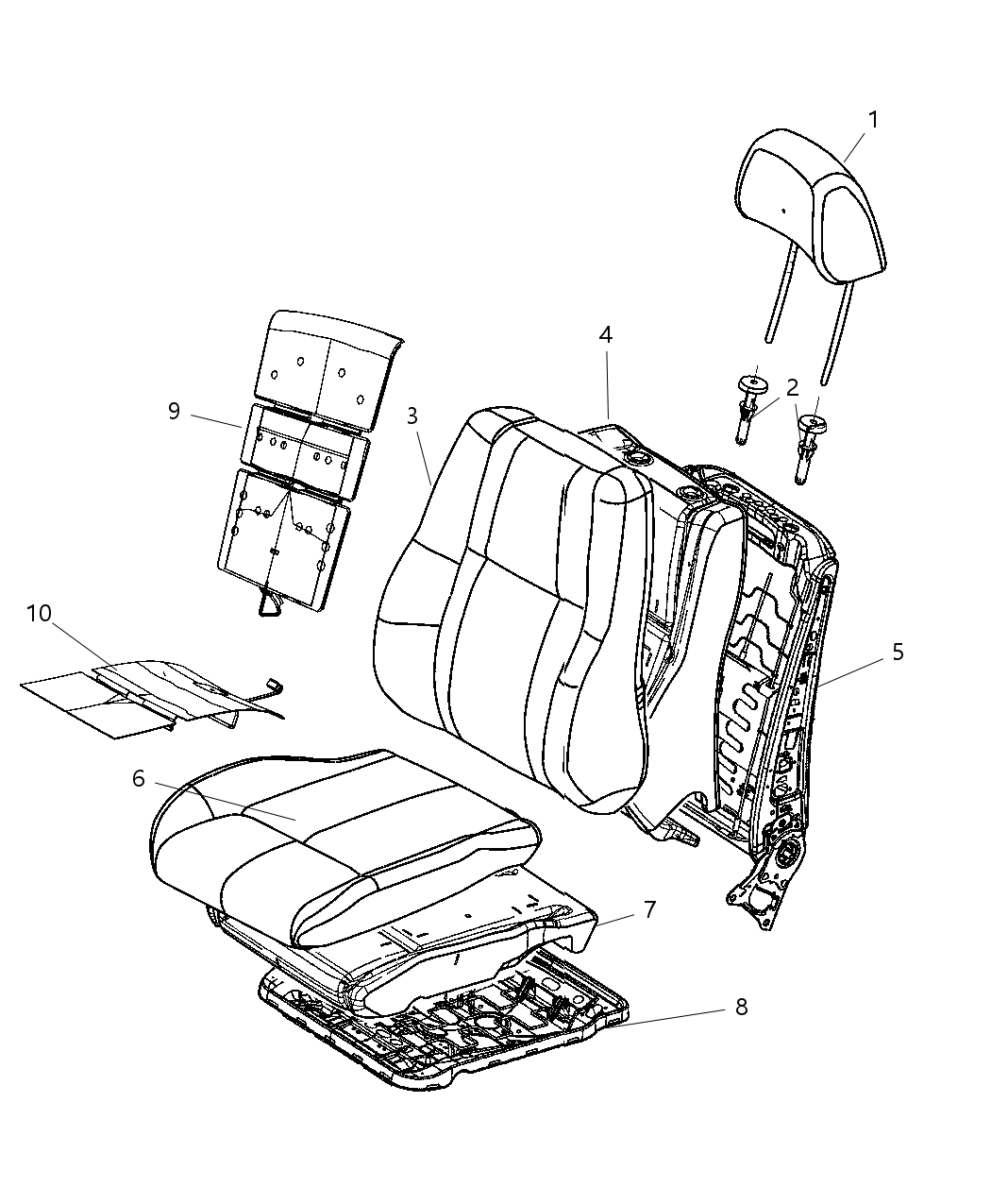 Mopar 5YW95DX9AA Front Seat Cushion Cover