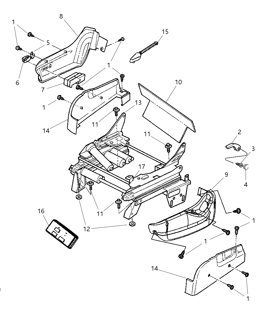 Mopar UD851J1AA Shield-Front Power Seat ADJUSTER