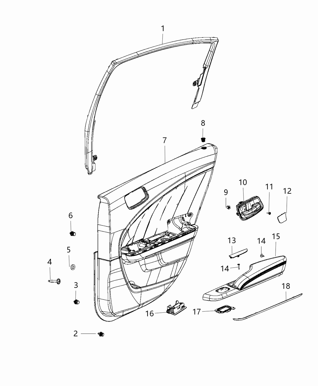 Mopar 6XM961K5AB Panel-Rear Door Trim