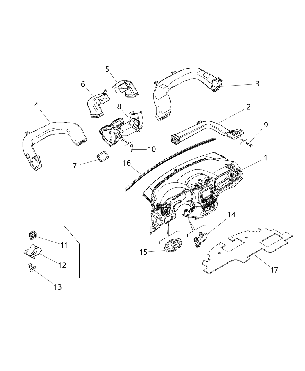 Mopar 5UV84LXHAA Bracket-Instrument Panel